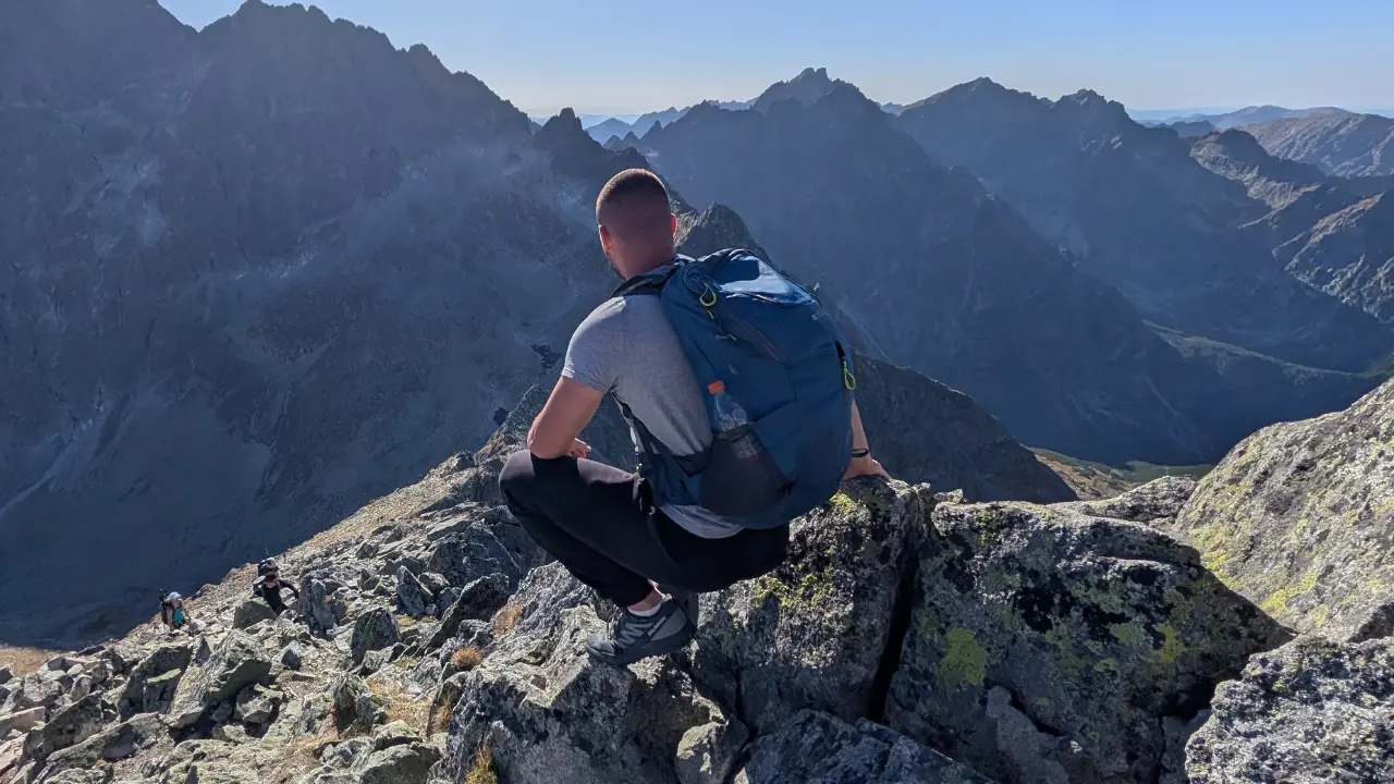 Marcel Gielezy podczas wycieczki w górach